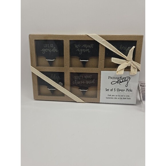 New Primitives By Kathy Set Of 5 Cheese Picks - Picture 1 of 7
